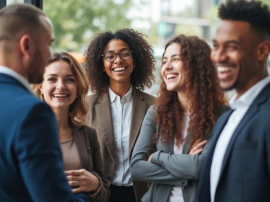 Professionals collaborating and connecting